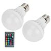 2Pcs E27 3W RGB Bulb Lamp Color Changing Bulb Light Home Lighting with Remote Control 85V‑265V