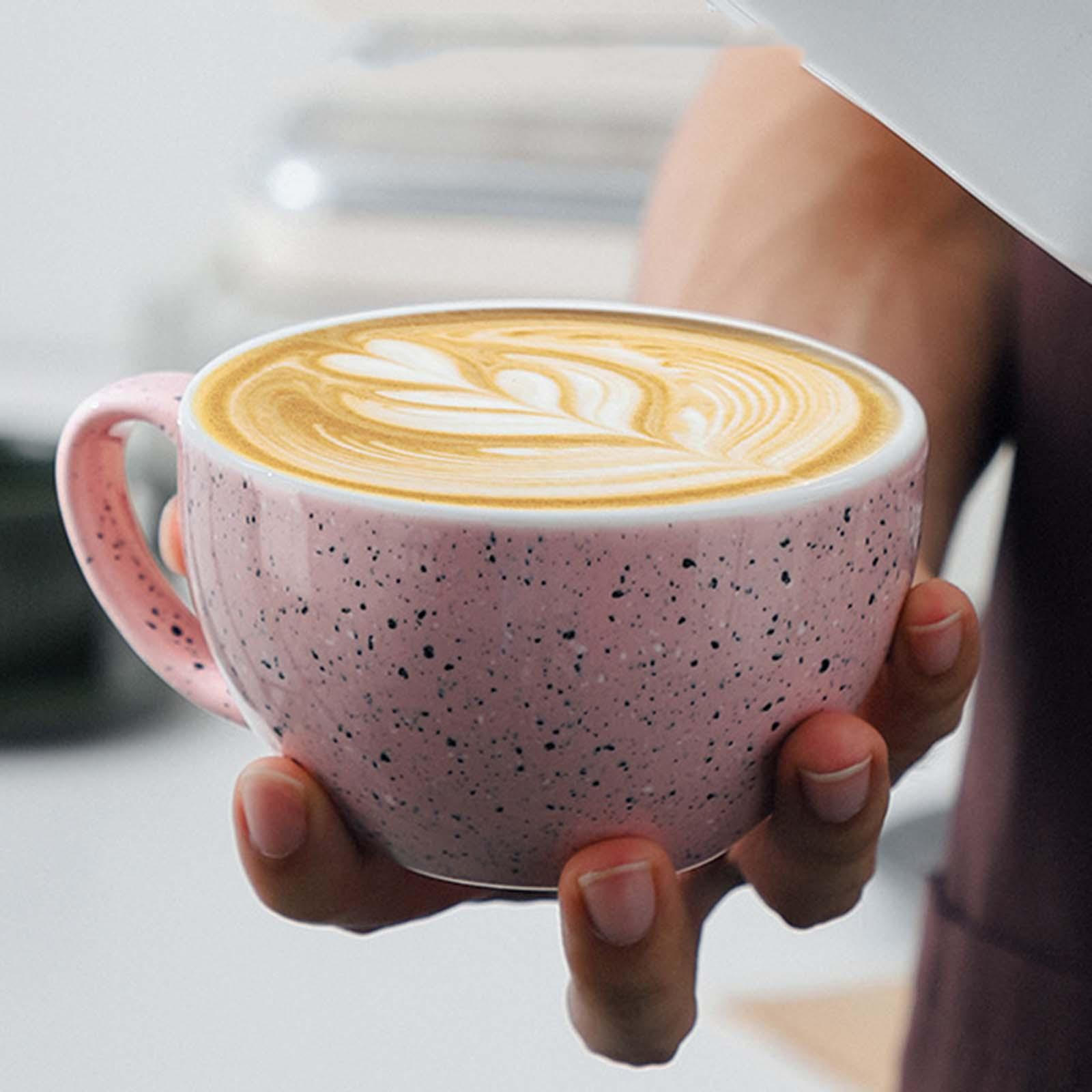 

Керамическая кофейная чашка латте-арт кружка с блюдцем, креативная, уникальная, новинка набор круглая розовый