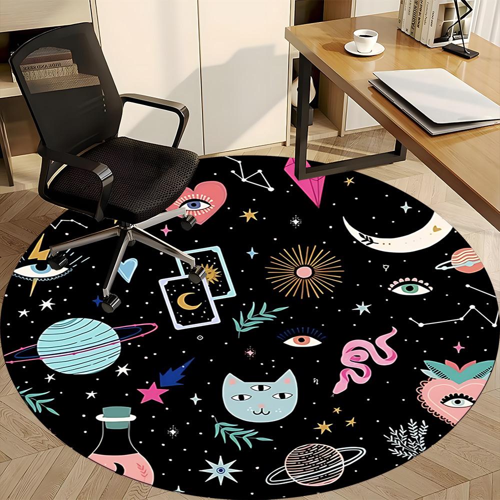 1pc Cosmic Symbols Chair Carpet for Office - Durable, Ideal for Chair Mats, Stylish & Functional Decorative Rug Yy260203036