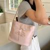 Fashion Bow Women's Shoulder Bags Sweet Design Ladies Underarm Bag PU Leather Solid Color Female Bucket Bag Clutch Handbags