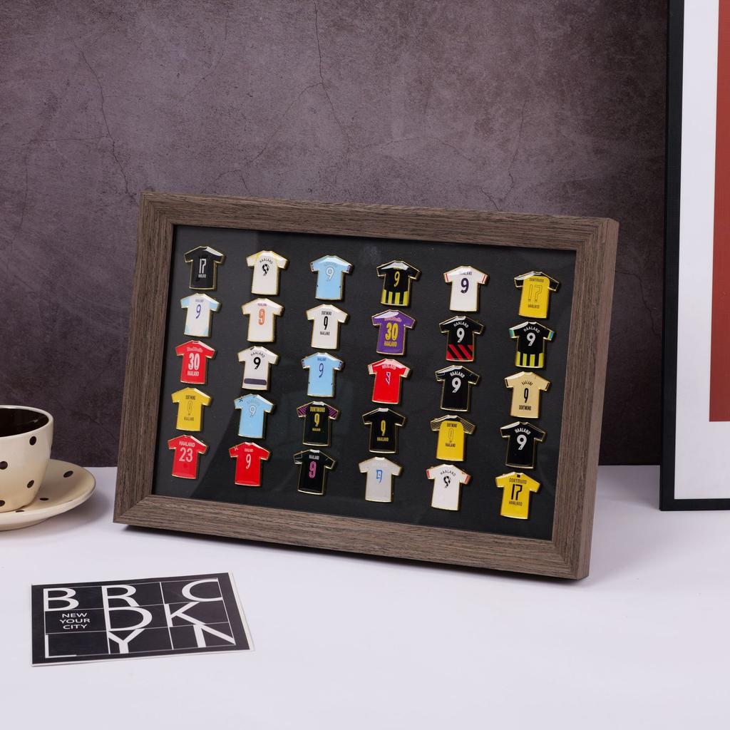 Fußballstar Trikot Abzeichen Fotorahmen, Geburtstagsgeschenk für Freund Ehemann, Tischdekoration Andenken