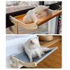 Cat Hammock Window Perch Adjustable Cat Bed with Wood Frame No Drilling Pet Hammock for Bedside Windowsill Indoor Cats