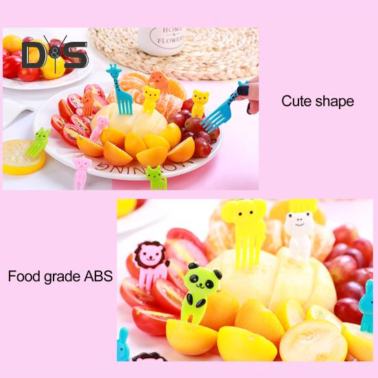 10 Stück zufällige Farbe, wiederverwendbar, langlebig, niedliches Tier-Fruchtstäbchen