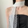 Polka Dot Long Slim Neckerchief Long Slim Spring Summer Scarf Fashion Lace Scarf  Women