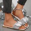 Women Slippers New Fashion Flat Slippers Ladies Rhinestone Slippers Comfort Peep Toe Shoes Outdoor Luxury Sandals Slides Women