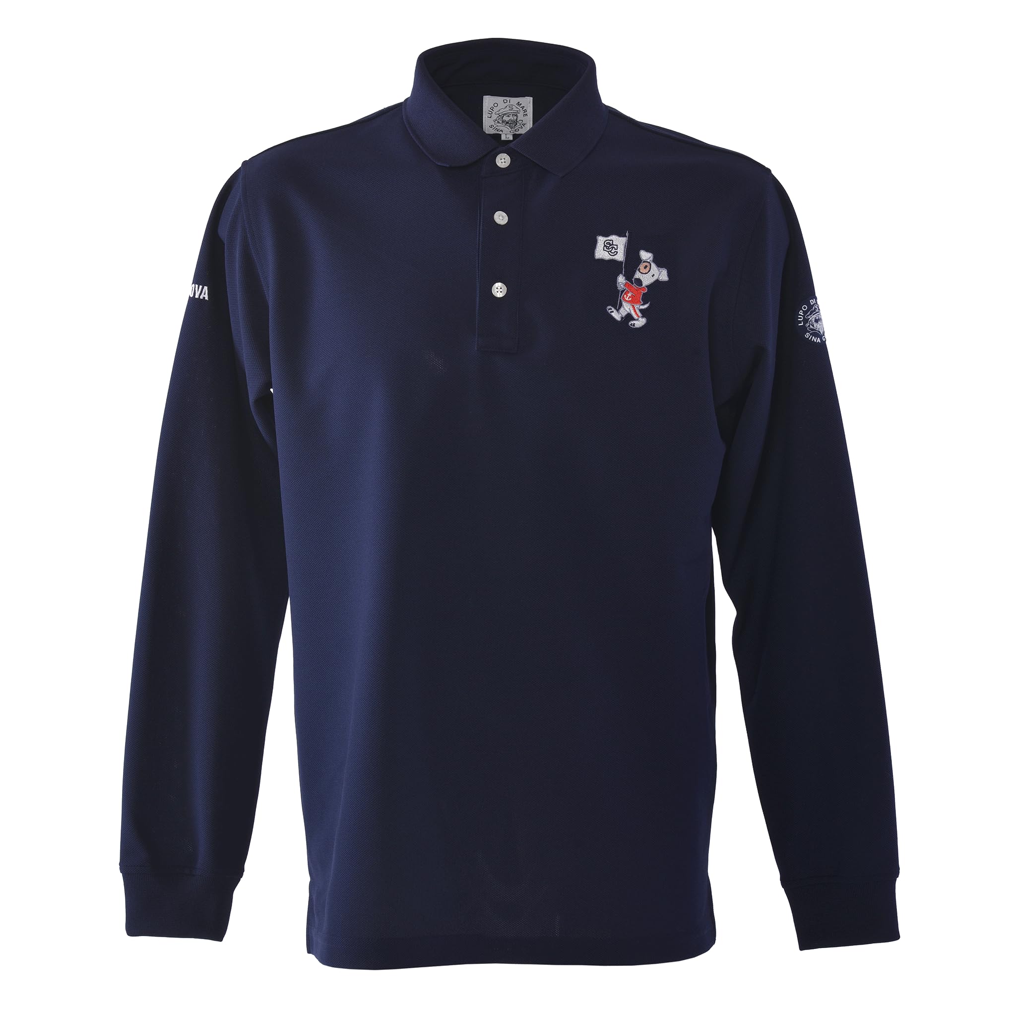 

Sinacova Поло с длинным рукавом и мотивом собаки-стенда 25250010290L Мужская рубашка, 100% полиэстер, Воротник, Влагоотводящая, Быстросохнущая, Вышивка,