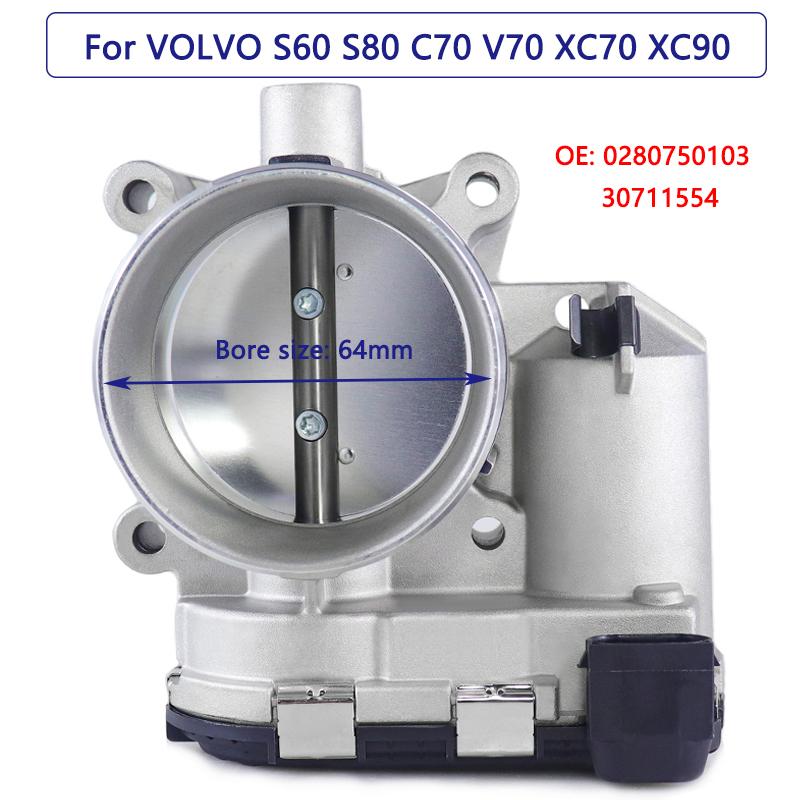 XC90 Throttle Body for VOLVO S80 S60 V70 XC70 2.5 2.9L B5254t2 Throttle Valve 8677867 0280750131 30650013 0280750103 30711554