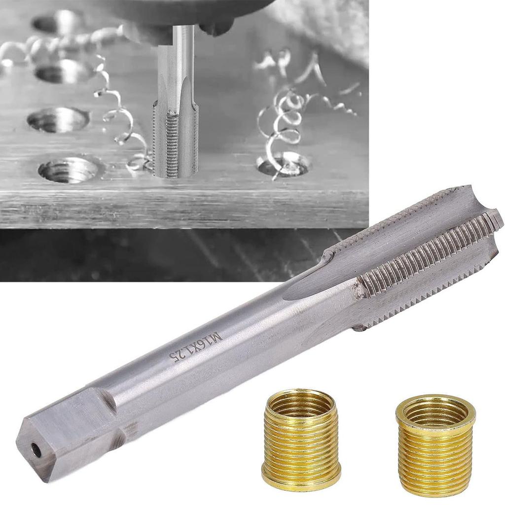 13pcs M14 Spark Plug Thread Hole Repair Tool Combo Kit Compatible For Restoring Damaged Thread Steel Iron Aluminum Metal