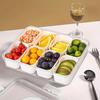Portable Snack Organizer with Lid - 4/8 Compartment Organizer, Travel Friendly Grill Plate, Fruit and Vegetable Fridge Cooler