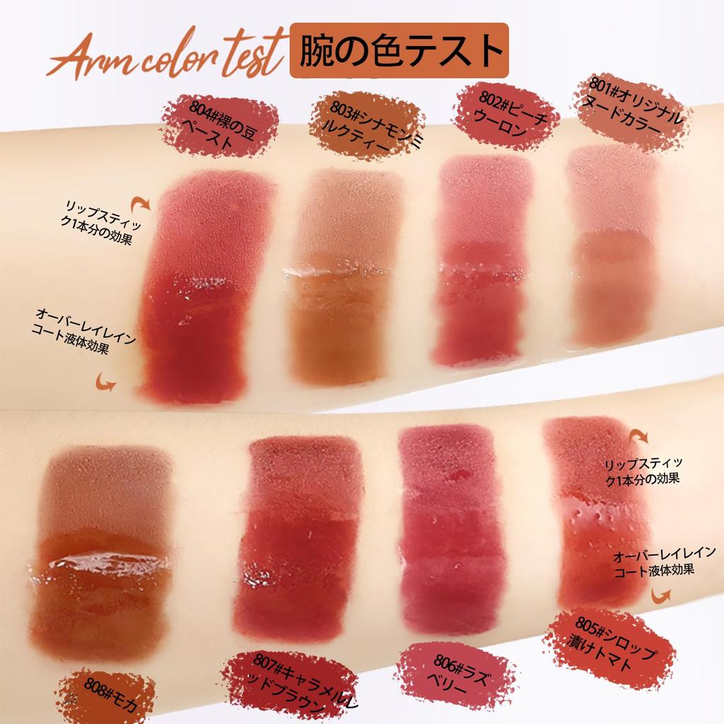 Aopoka Mat Très Brillant Pinceau Naturel 8 Naturel Nude Rouge à Lèvres Double Embout, Brillant, Pigmenté, Hydratant, Longue Tenue, Longue Tenue, Film-Gel