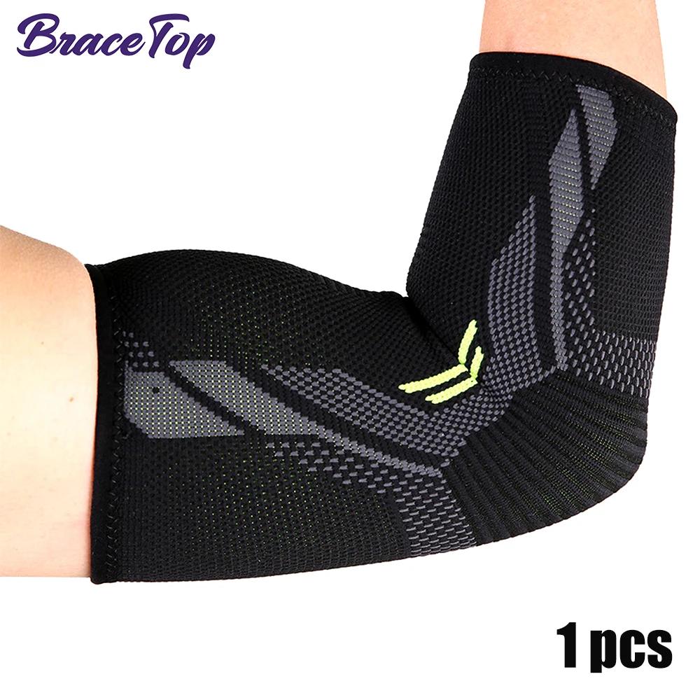 

Bracetop 1 шт. Налокотник Компрессионная поддержка Налокотник при тендините Теннис Баскетбол Волейбол Защита локтя Уменьшение боли S