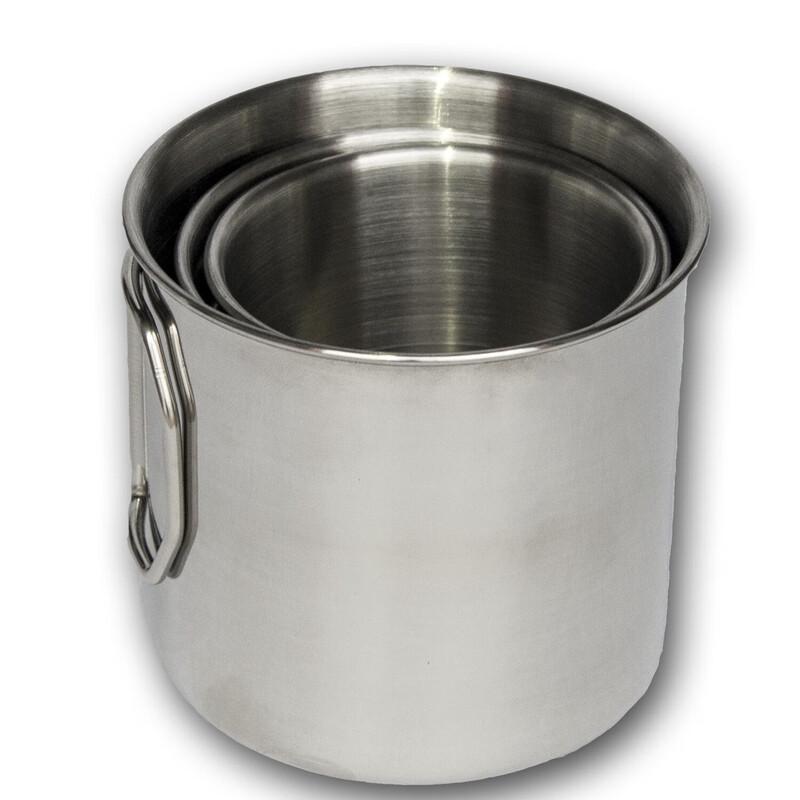 NuFeng 304 Stainless Steel Portable Folding Handle Water Cup - Pack of 3 350ml