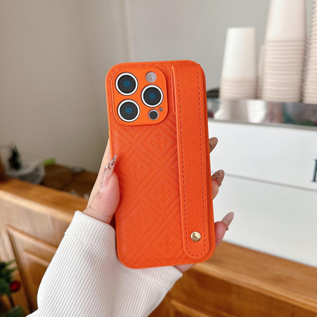 The Grid Embossing Is Suitable for The Luxurious Case of The IPhone 16, The IPhone15Pro Max Wristband 14, and The Simple Hard Case