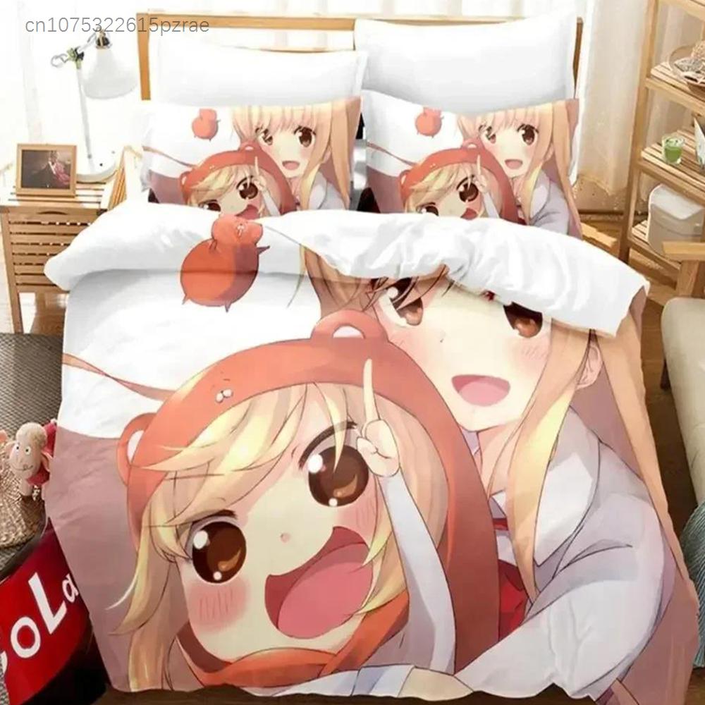 3D Print Anime The Himouto! Umaru-chan Bedding Set Printed With Pillowcase Bed Duvet Cover Soft Queen King Size Bedclothes Home