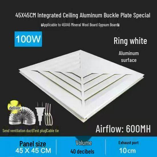 60x60 Integrated Ceiling Exhaust Fan with Plasterboard Ventilation for 30x30 Wooden Ceiling Openings