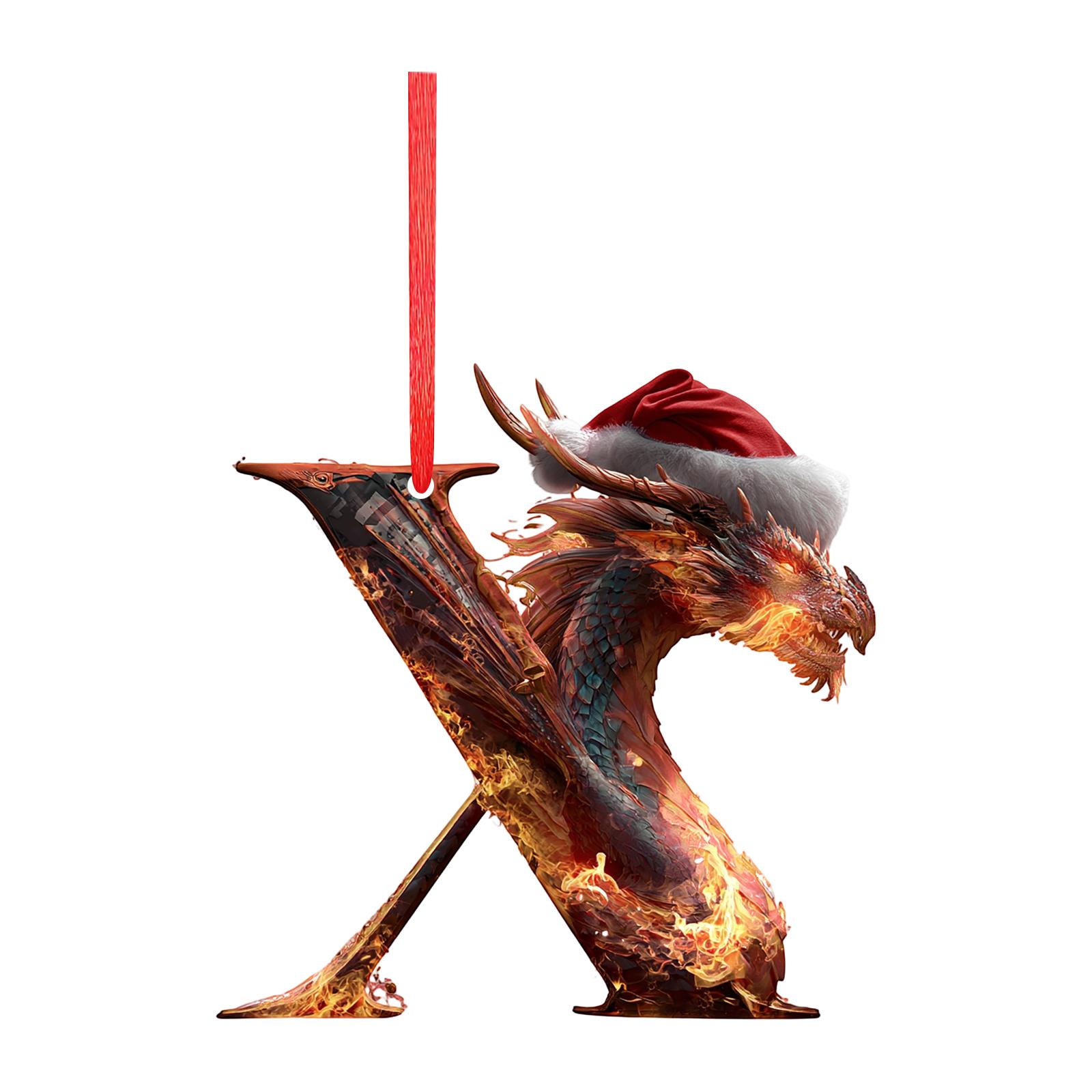 

2D 26 Letter Christmas Ornaments Acrylic Flat Christmas Tree Home Decorations Ornaments One Size