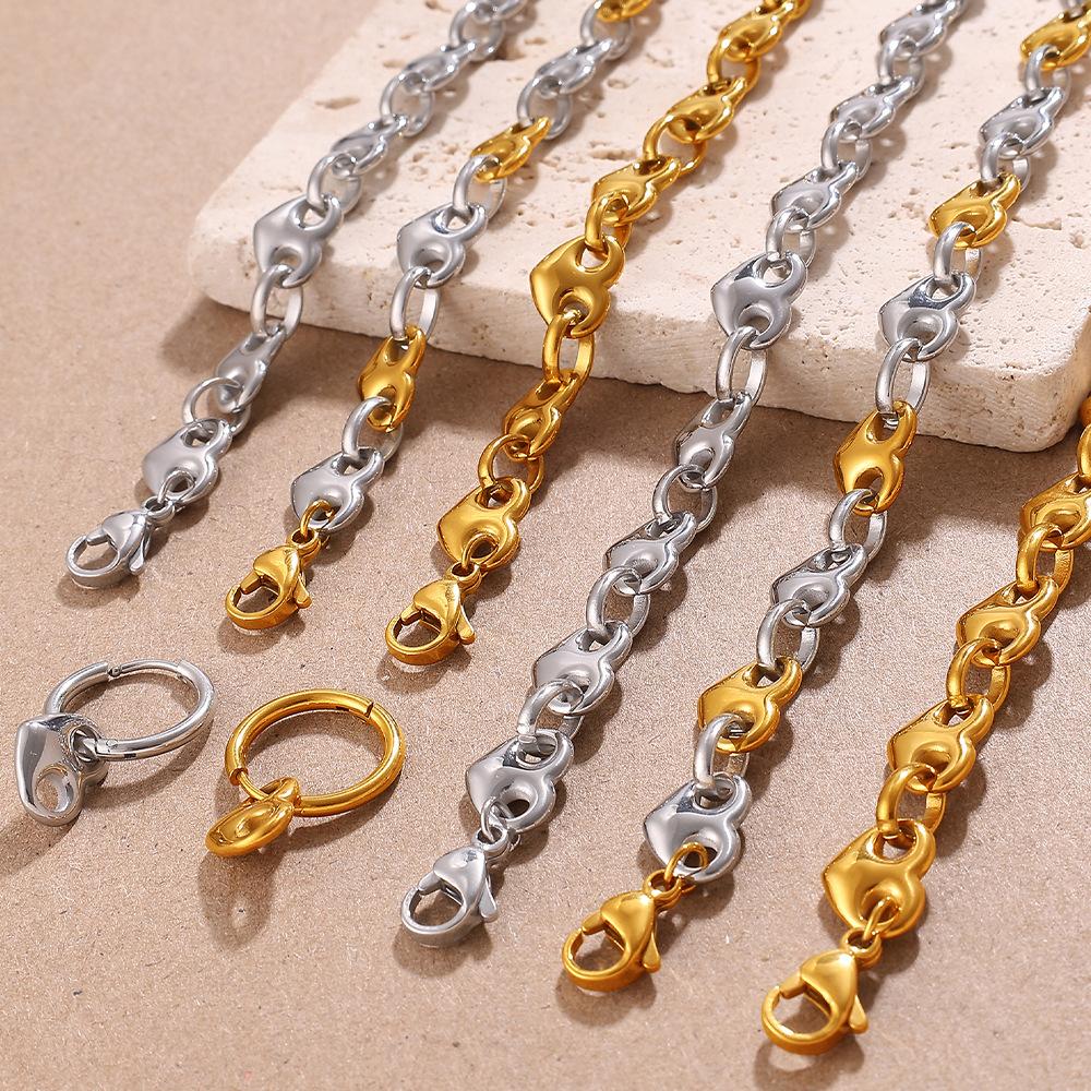 Simple Temperament Hollow Love Earrings Bracelet Necklace Light Luxury High-End Set