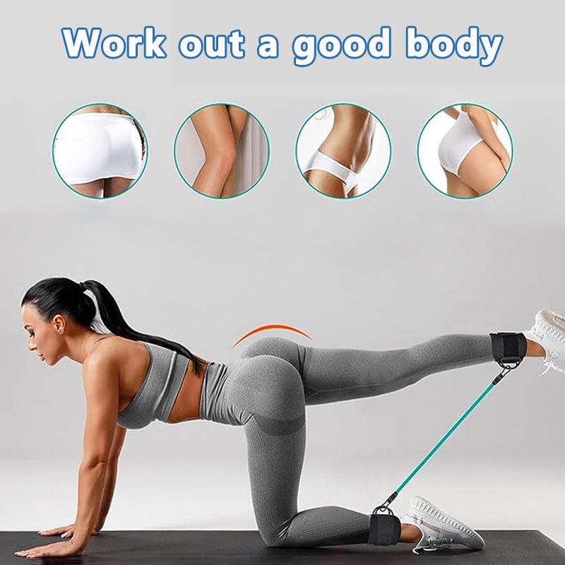 Tpe Resistance Bands Ankle Straps Fitness Set D-Ring Support Ankle Cuffs Yoga Gym Equipment Guard Leg Strength Safety Extensions