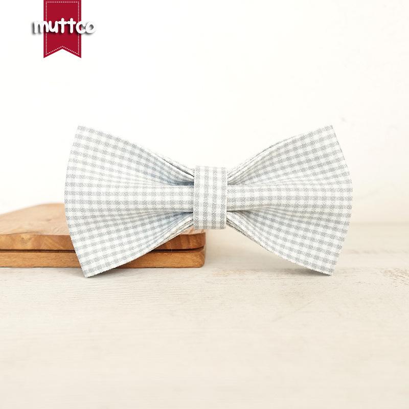 MUTTCO Dog Plaid Bow Tie Collar (UBT-022) XL