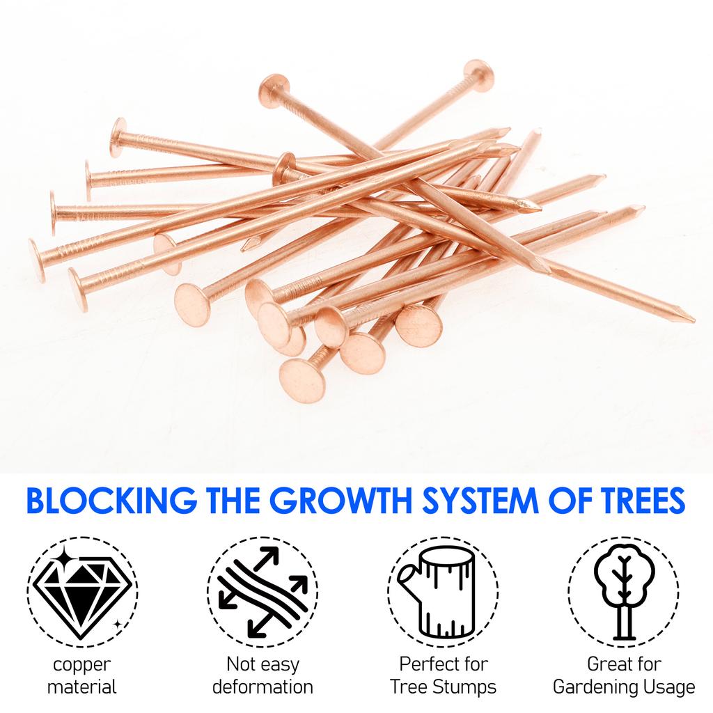 15/20 Pcs Copper Nail for Killing Trees Stumps Root Stump Removal Spikes Hardware Copper Nail Trees Tool Accessories