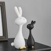 2Pcs Festives Resin Rabbit Ornaments for Easter Home Decors Spring Holiday Animal Figurine for Gift Giving and Decoration