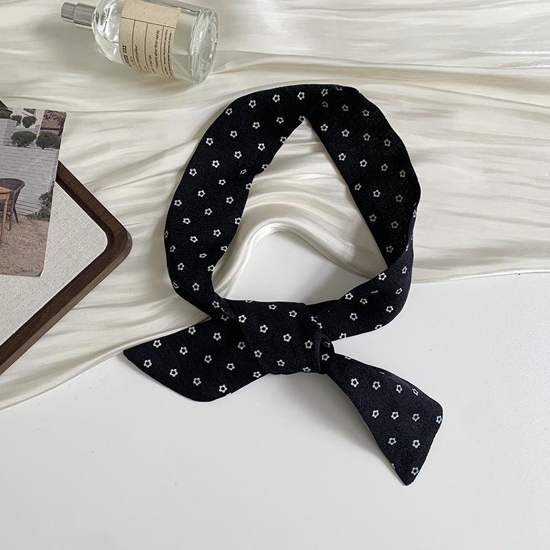 Long Silk Scarf New Fashion High Sense Small Scarf Versatile Long Bag Ribbon Decorative Headband Belt