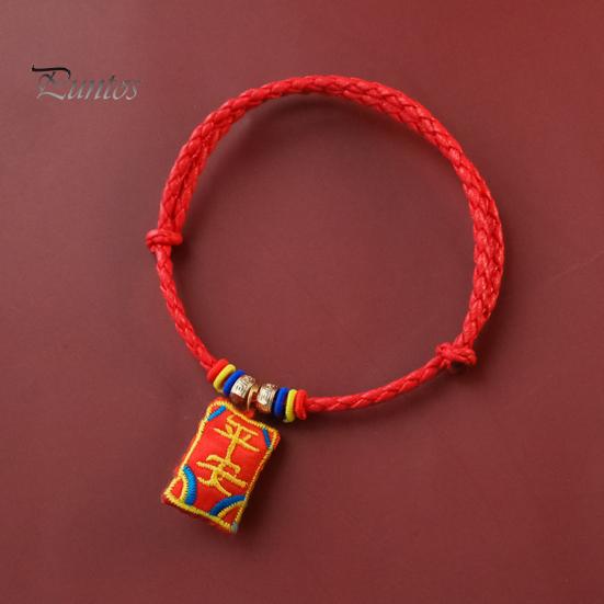 Cat Collar Pet Vibrant Color Adjustable Friendly to Skin Wear Resistant Ultra-Light Dress Dog Up Polyester Chinese New Year Lucky Red Pendant