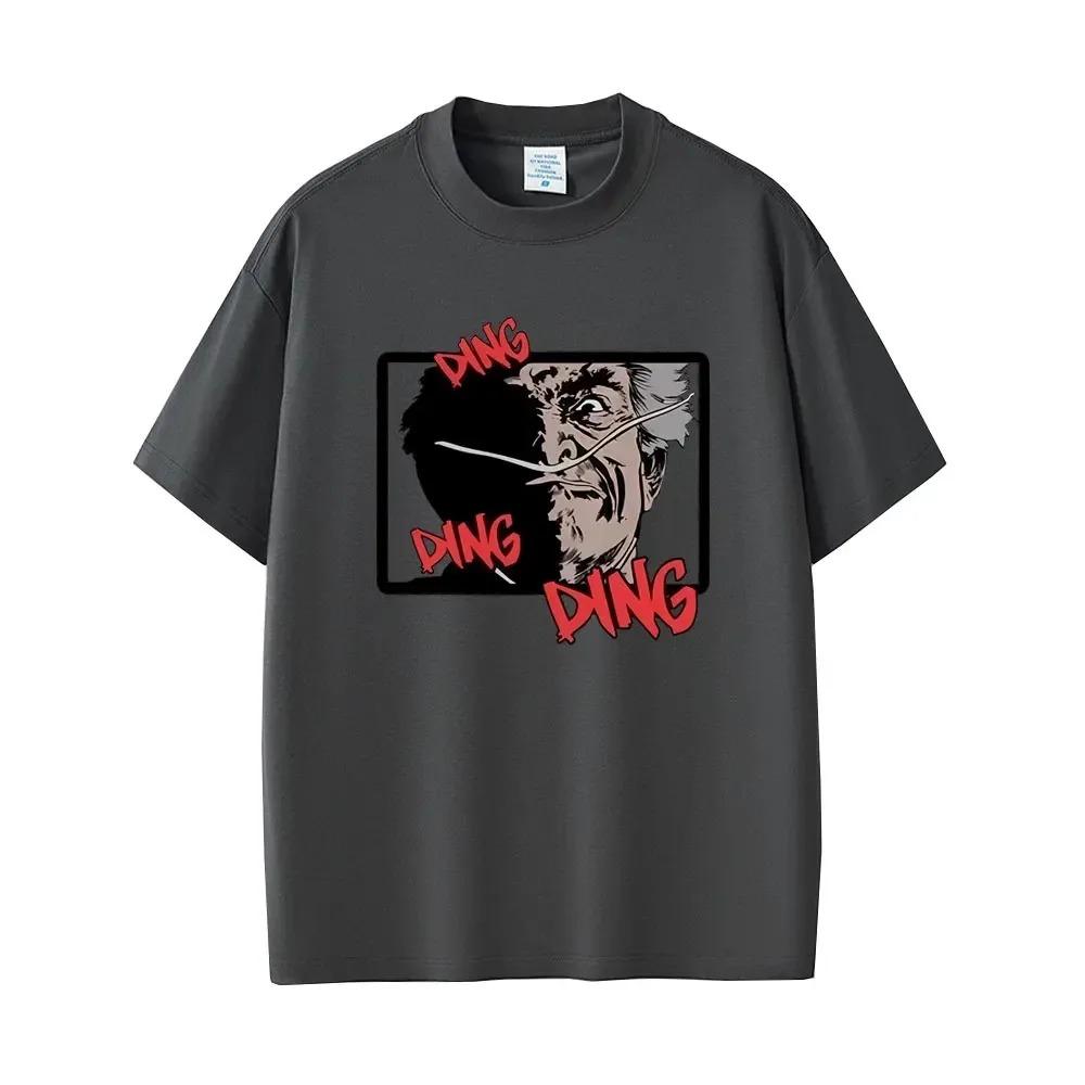 Ding Ding Ding Funny Television Meme Graphic T-Shirt Retro Horror Unisex Black Casual Cotton Women And Men T-shirts
