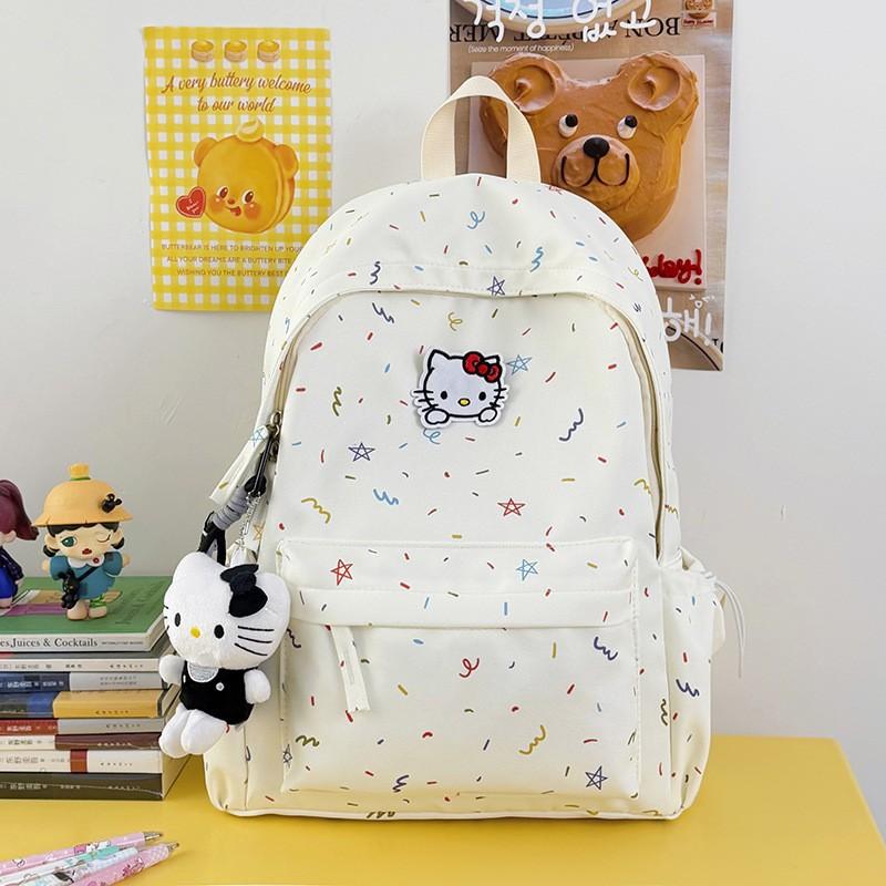 Schoolbag milk fufu light blue colored star backpack Korean ins wind soft sister campus student party class sweet backpack