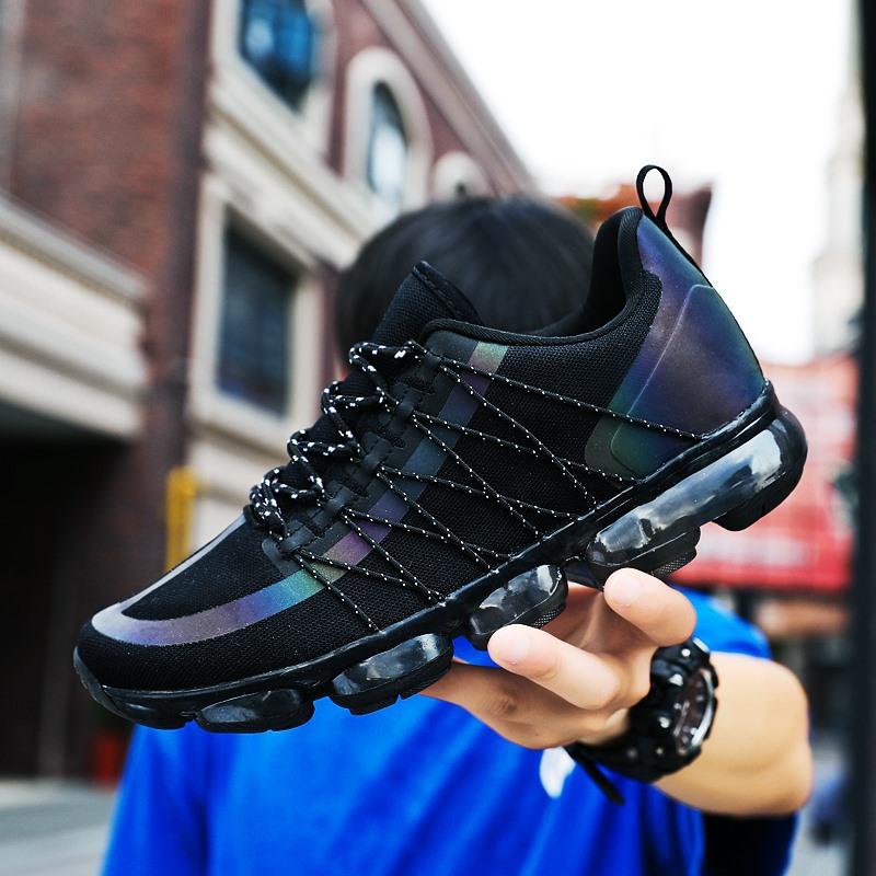 Mesh Men Casual Shoes Lac-up Shoes Lightweight Comfortable Breathable Sneakers Reflective Strip Casual Shoes Sapato Masculino