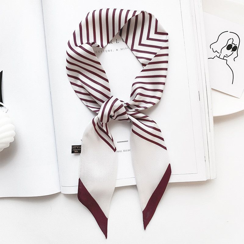 small silk scarf simple stripe women's for Women, Aesthetic Hairband , Daily Party Holiday Gift Trendy