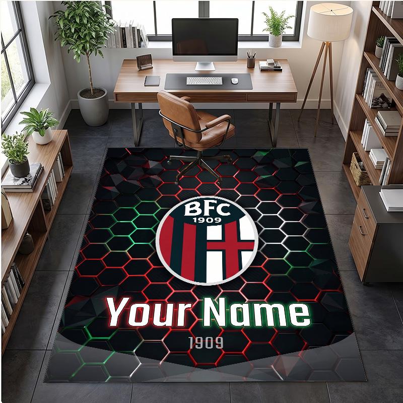 Crystal Velvet Rug Bologna FC Print Custom Name Text Floor Mat Home Decor