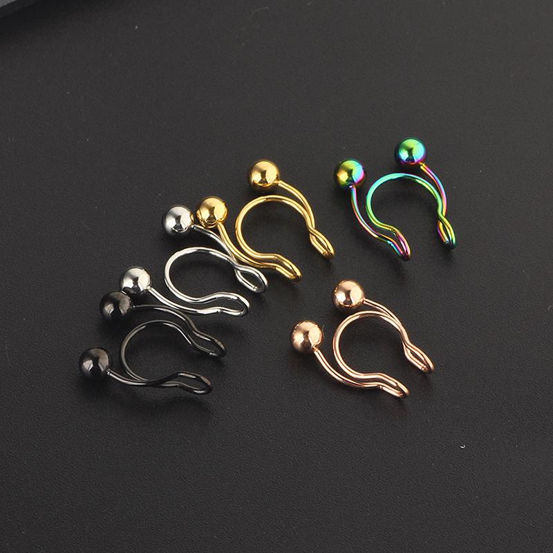 Buy 5Pcs 10Mm Stainless Steel Nose Clip Nose Rings Non Piercing Body Jewelry at affordable