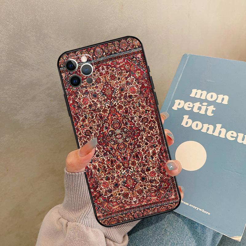 Retro Ethnische Teppiche Türkischer Teppich Funda Für iPhone 14 12 11 13 15 16 Pro Max Mini X XS XR Plus Handyhülle Abdeckung