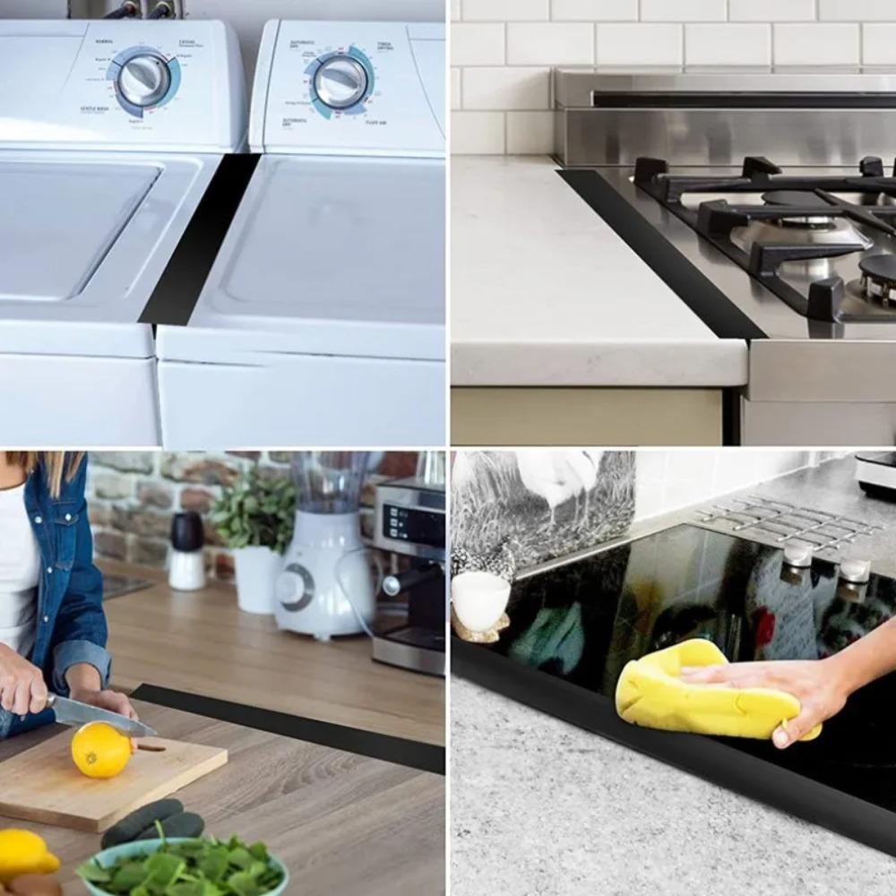 4pcs Silicone Stove Counter Gap Cover Heat Resistant Oven Gap Filler  Restaurant