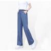 Women's Tencel Jeans - Summer 2026, Lightweight High Waist, Plus Size Ice Silk Wide Leg Pants