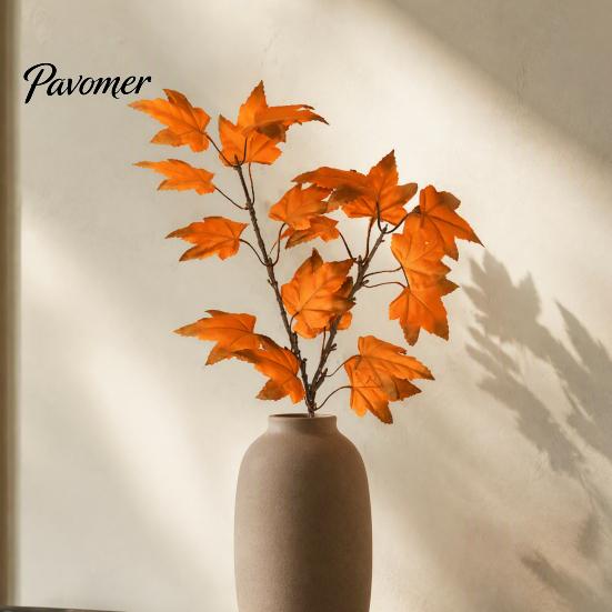 Decorative Maple Stems for Wedding Centerpieces Artificial Leaf Stems, Faux Branches, Autumn Silk Leaves Seasonal Fall Table Decorations Thanksgiving