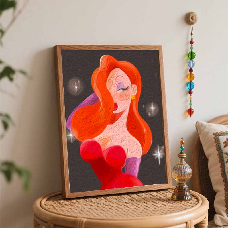 Jessica Rabbit Digital Oil Painting Art Kit Hand Painted Home Decor