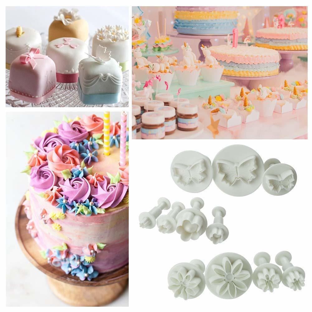 Cheap 33pcs Cake Decorating Molds Silicone Mini Star Plunger Fondant