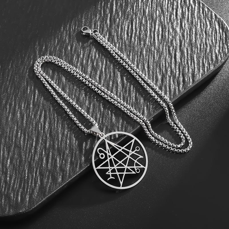European and American Fashion Necklace Stainless Steel Pendant Satan Death Economics Casual Necklace