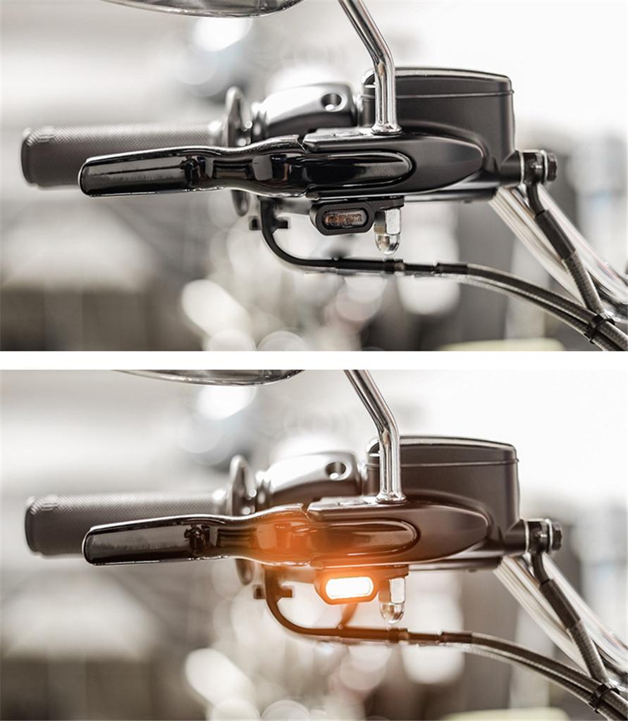 2X Motorcycle Amber LED Mini Turn Signal Indicator Running Light Lamp Full BLACK