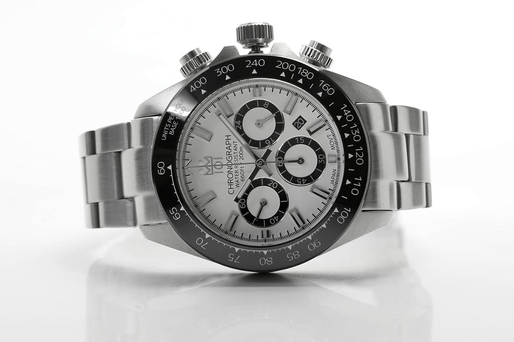 Hyakuichi Divers Chronograph Watch Watch 20 ATM Water Resistant Date Quartz Ceramic Bezel SW [HYAKUICHI 101] Men's