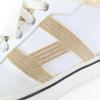 Great HERMES Low Cut Sneakers Dare H Logo Design Mouton Leather White Beige 38 Used