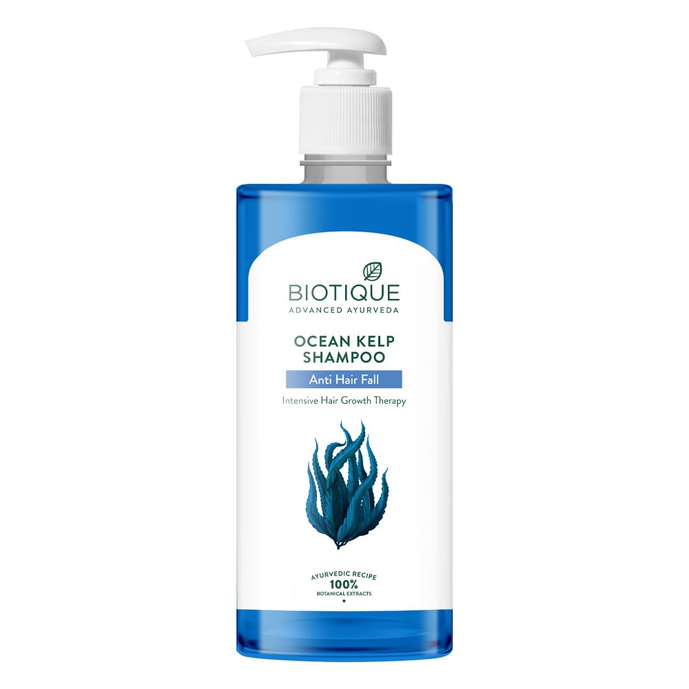 Biotique Shampooing Anti-Chute Ocean Kelp 500ml | Extraits 100% Botaniques | Thérapie de Croissance Capillaire pour des Cheveux Plus Forts et Brillants