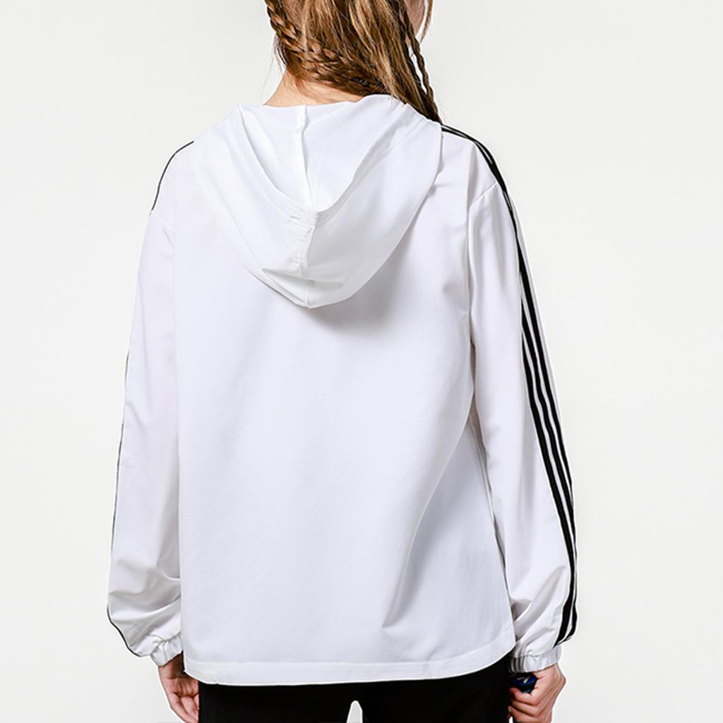Adidas Neo Training Sports Striped Loose Hooded Jacket Women Jackets White H36745