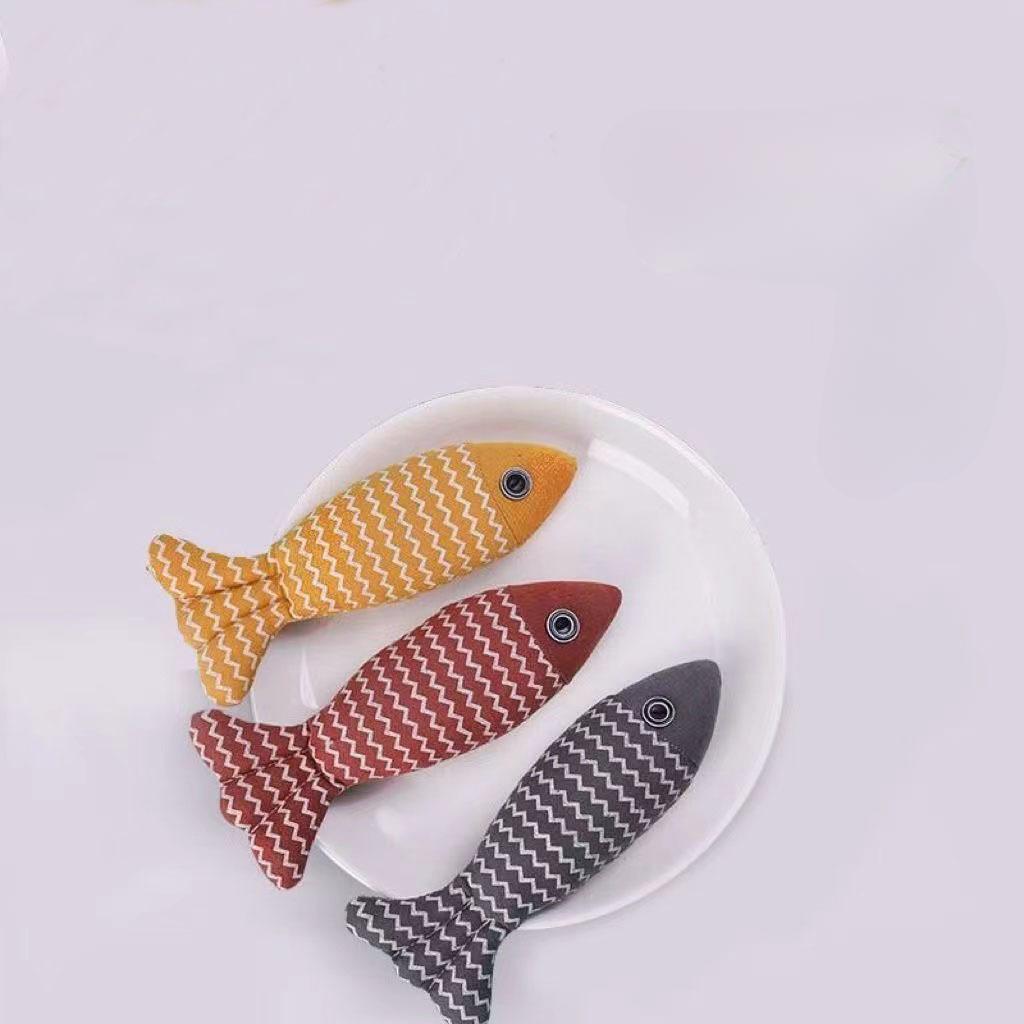 Mint Fish Plush Cat Toy Fish Teasing Cat Simulation Fish Bite Mint Fish Pillow Cat Grass Cat Snack Cat Toy Teeth Grinding Toys