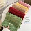 New Style Wool Solid Color Knitted Scarf for Women Winter Korean Style High End Warm and Cold Protection Neck Scarf