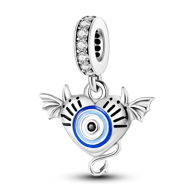 Newcopper Sparkling Zircon Devil'S Eye Horus' Eye Best Wishes Lucky Charms Beads Fit Pan Original Bracelets Diy Jewelry