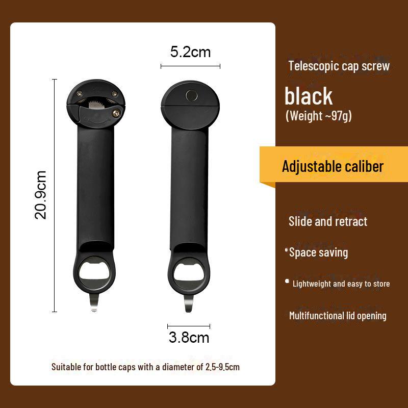 RAKUEN Multifunctional Telescopic Can & Bottle Opener with Magnetic Twist Feature