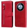 For Honor X60 5G Case Zipper Wallet Calf Texture PU Leather Phone Cover